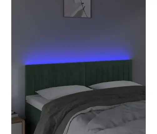 Gultas Galvgalis Ar Led, 144X5X78/88 Cm, Tumši Zaļš Samts Vidaxl Gultas Galvgalis Ar Led, 144X5X78/88 Cm, Tumši Zaļš Samts Vidaxl