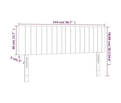Galvūgalis Su Led, Tamsiai Žalias, 144X5X78/88cm Aksomas