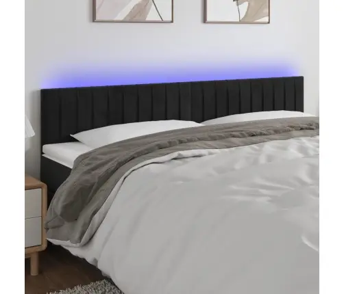 Gultas Galvgalis Ar Led, 160X5X78/88 Cm, Melns Samts Vidaxl