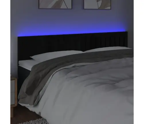 Gultas Galvgalis Ar Led, 180X5X78/88 Cm, Melns Samts Vidaxl