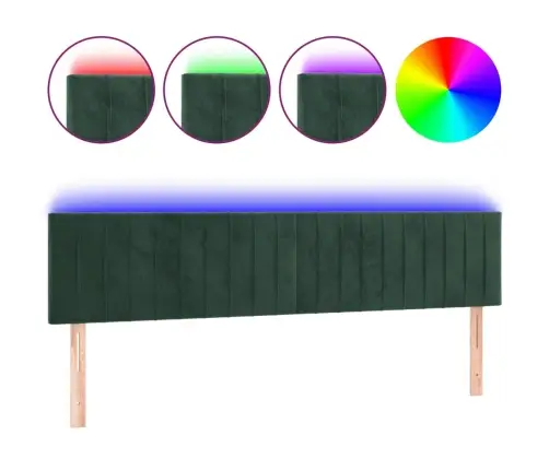 Galvūgalis Su Led, Tamsiai Žalias, 180X5X78/88cm Aksomas