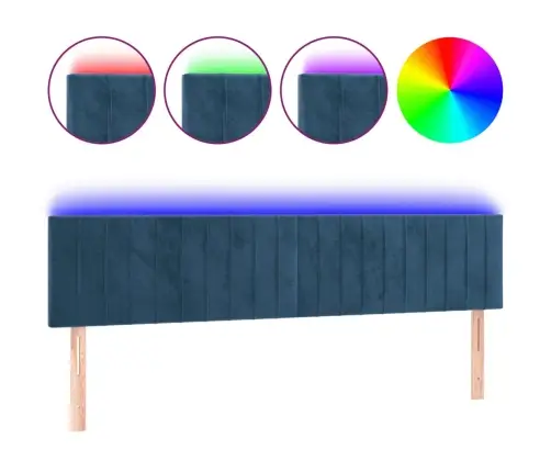 Led-Voodipeats, Tumesinine, 180X5X78/88 cm Samet