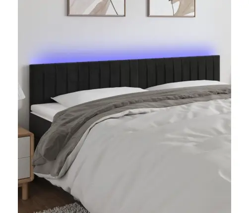 Led-Voodipeats, Must, 200X5X78/88 cm Samet