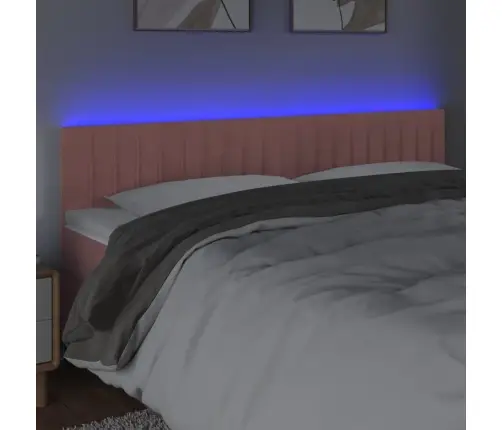 Led-Voodipeats, Roosa, 200X5X78/88 cm Samet