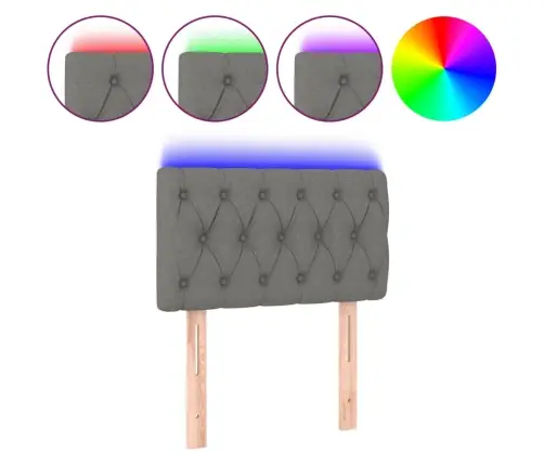 Gultas Galvgalis Ar Led, 80X7X78/88 Cm, Tumši Pelēks Audums Vidaxl