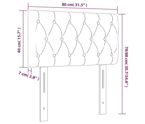 Gultas Galvgalis Ar Led, 80X7X78/88 Cm, Zils Audums Vidaxl