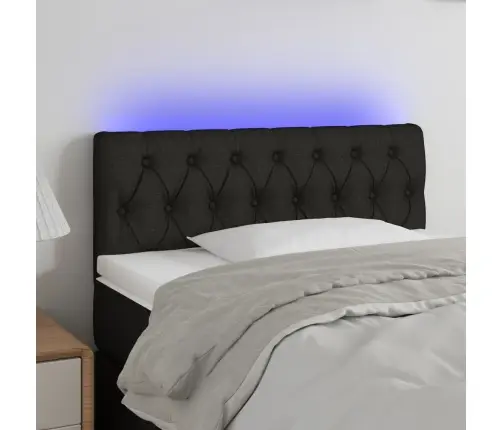 Gultas Galvgalis Ar Led, 90X7X78/88 Cm, Melns Audums Vidaxl