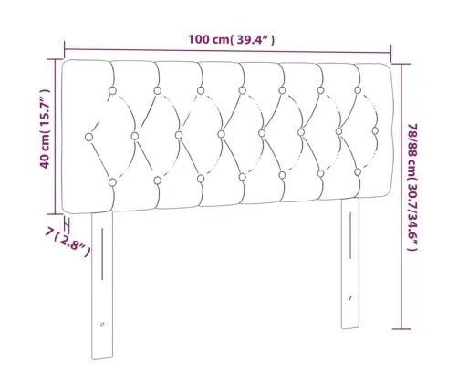 Led-Voodipeats, Helehall, 100X7X78/88 cm Kangas