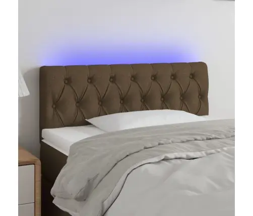 Gultas Galvgalis Ar Led, 100X7X78/88 Cm, Tumši Brūns Audums Vidaxl Gultas Galvgalis Ar Led, 100X7X78/88 Cm, Tumši Brūns Audums Vidaxl