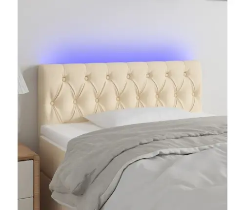 Led-Voodipeats, Kreemjas, 100X7X78/88 cm Kangas