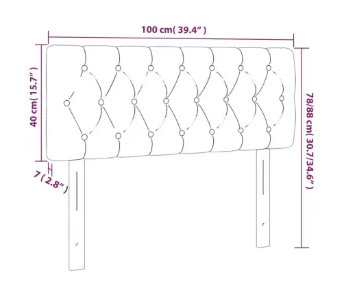 Gultas Galvgalis Ar Led, 100X7X78/88 Cm, Zils Audums Vidaxl Gultas Galvgalis Ar Led, 100X7X78/88 Cm, Zils Audums Vidaxl