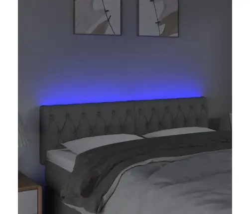 Gultas Galvgalis Ar Led, 144X7X78/88 Cm, Gaiši Pelēks Audums Vidaxl