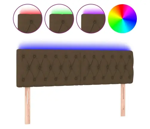 Led-Voodipeats, Tumepruun, 144X7X78/88 cm Kangas