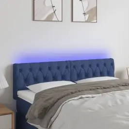Galvūgalis Su Led, Mėlynos Spalvos, 144X7X78/88cm Audinys