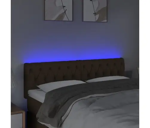 Gultas Galvgalis Ar Led, 160X7X78/88 Cm, Tumši Brūns Audums Vidaxl