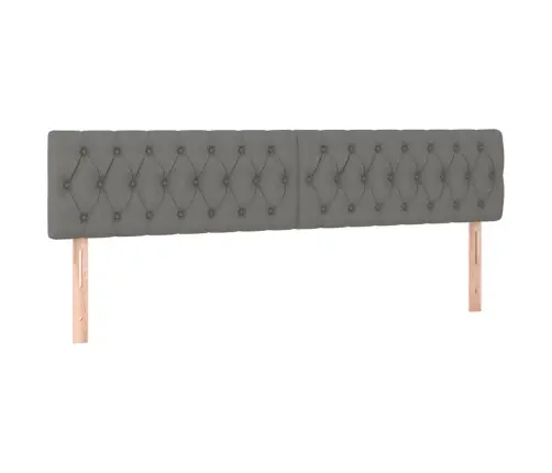Gultas Galvgalis Ar Led, 180X7X78/88 Cm, Tumši Pelēks Audums Vidaxl