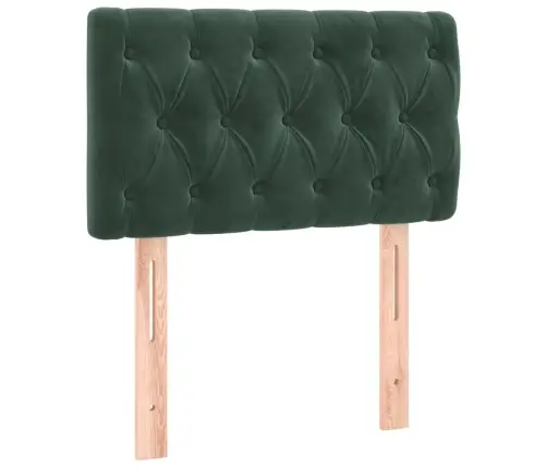 Gultas Galvgalis Ar Led, 80X7X78/88 Cm, Tumši Zaļš Samts Vidaxl