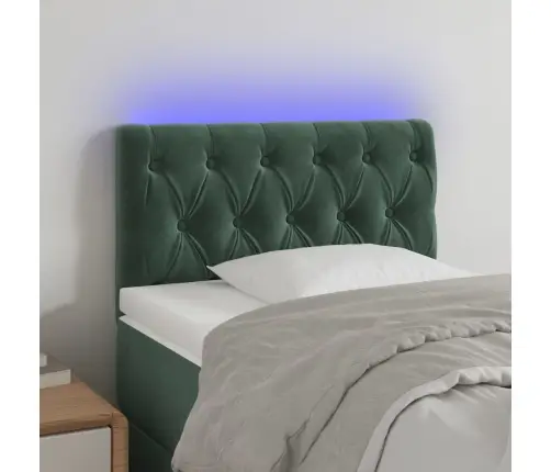 Gultas Galvgalis Ar Led, 80X7X78/88 Cm, Tumši Zaļš Samts Vidaxl