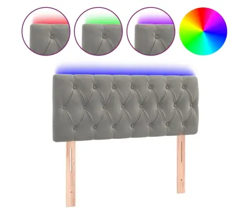 Gultas Galvgalis Ar Led, 100X7X78/88 Cm, Gaiši Pelēks Samts Vidaxl Gultas Galvgalis Ar Led, 100X7X78/88 Cm, Gaiši Pelēks Samts Vidaxl