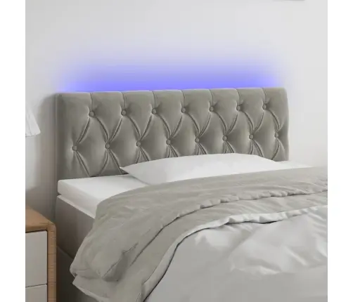 Gultas Galvgalis Ar Led, 100X7X78/88 Cm, Gaiši Pelēks Samts Vidaxl Gultas Galvgalis Ar Led, 100X7X78/88 Cm, Gaiši Pelēks Samts Vidaxl