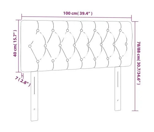 Gultas Galvgalis Ar Led, 100X7X78/88 Cm, Tumši Zils Samts Vidaxl