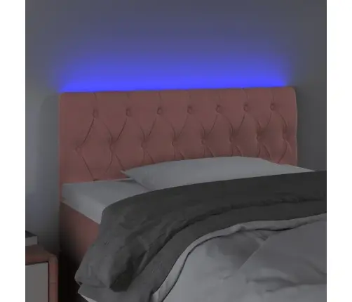 Galvūgalis Su Led, Rožinės Spalvos, 100X7X78/88cm Aksomas