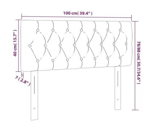 Galvūgalis Su Led, Rožinės Spalvos, 100X7X78/88cm Aksomas