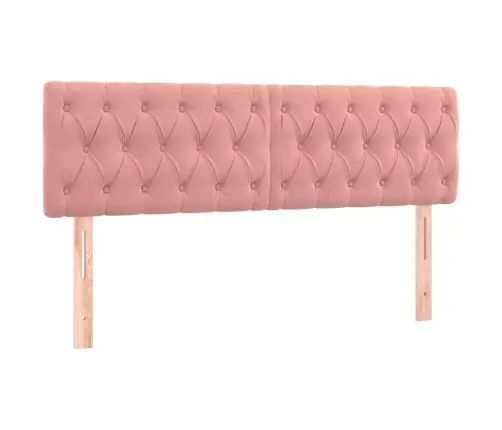 Galvūgalis Su Led, Rožinės Spalvos, 160X7X78/88 cm Aksomas