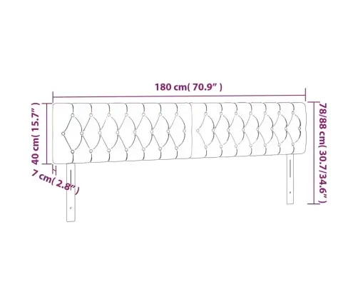 Gultas Galvgalis Ar Led, 180X7X78/88 Cm, Tumši Pelēks Samts Vidaxl