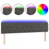 Gultas Galvgalis Ar Led, 200X7X78/88 Cm, Tumši Pelēks Samts Vidaxl