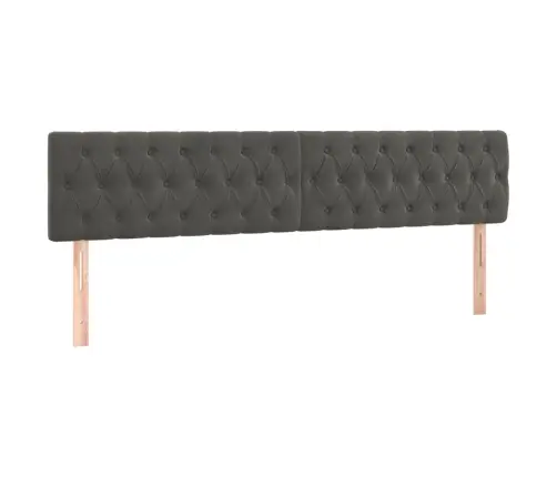 Gultas Galvgalis Ar Led, 200X7X78/88 Cm, Tumši Pelēks Samts Vidaxl