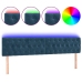 Gultas Galvgalis Ar Led, 200X7X78/88 Cm, Zils Samts Vidaxl