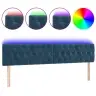 Gultas Galvgalis Ar Led, 200X7X78/88 Cm, Zils Samts Vidaxl