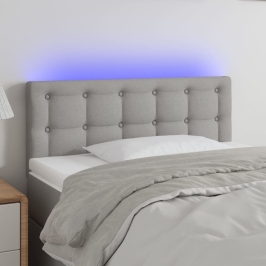 Gultas Galvgalis Ar Led, 80X5X78/88 Cm, Gaiši Pelēks Audums Vidaxl