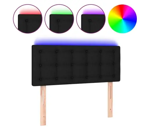 Gultas Galvgalis Ar Led, 80X5X78/88 Cm, Melns Audums Vidaxl