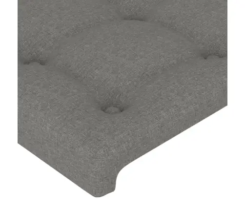 Gultas Galvgalis Ar Led, 90X5X78/88 Cm, Tumši Pelēks Audums Vidaxl