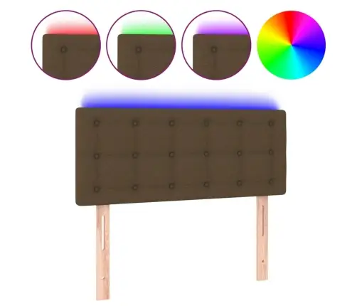 Gultas Galvgalis Ar Led, 90X5X78/88 Cm, Tumši Brūns Audums Vidaxl