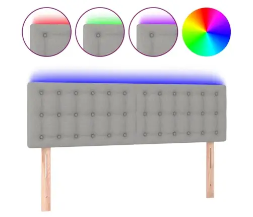 Gultas Galvgalis Ar Led, 144X5X78/88 Cm, Gaiši Pelēks Audums Vidaxl Gultas Galvgalis Ar Led, 144X5X78/88 Cm, Gaiši Pelēks Audums Vidaxl
