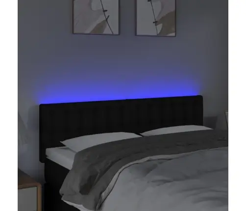 Galvūgalis Su Led, Juodos Spalvos, 144X5X78/88cm Audinys