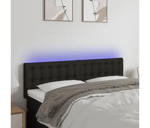 Galvūgalis Su Led, Juodos Spalvos, 144X5X78/88cm Audinys