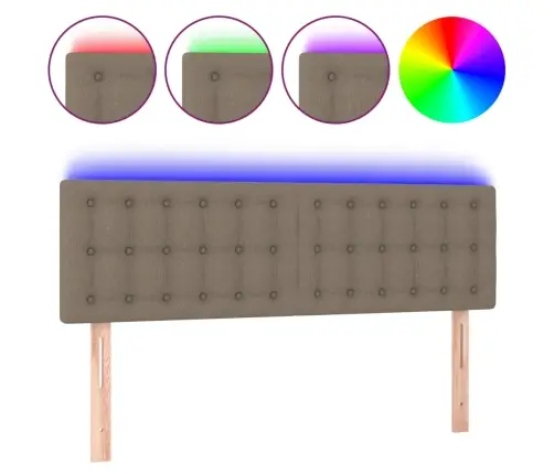 Galvūgalis Su Led, Taupe Spalvos, 144X5X78/88cm Audinys