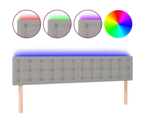 Galvūgalis Su Led, Šviesiai Pilkas, 160X5X78/88cm Audinys