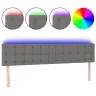 Gultas Galvgalis Ar Led, 160X5X78/88 Cm, Tumši Pelēks Audums Vidaxl