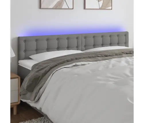 Gultas Galvgalis Ar Led, 160X5X78/88 Cm, Tumši Pelēks Audums Vidaxl