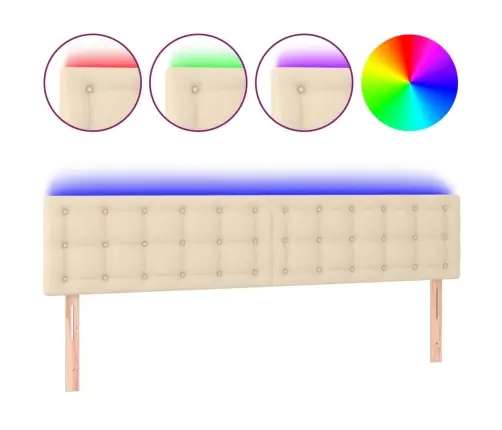 Led-Voodipeats, Kreemjas, 160X5X78/88 cm Kangas