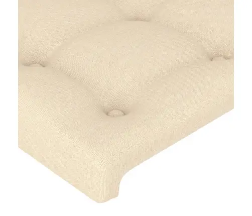 Gultas Galvgalis Ar Led, 200X5X78/88 Cm, Krēmkrāsas Audums Vidaxl