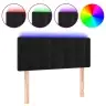 Led-Voodipeats, Must, 80X5X78/88 cm Samet