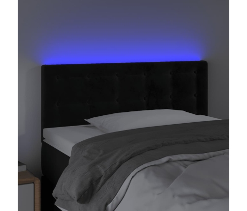 Gultas Galvgalis Ar Led, 80X5X78/88 Cm, Melns Samts Vidaxl