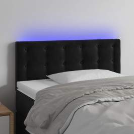 Gultas Galvgalis Ar Led, 80X5X78/88 Cm, Melns Samts Vidaxl