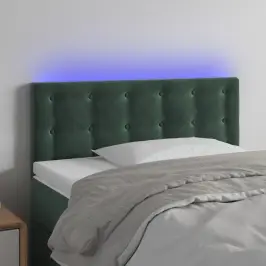 Gultas Galvgalis Ar Led, 80X5X78/88 Cm, Tumši Zaļš Samts Vidaxl